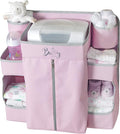 Premium Nursery Organizer for Baby Essentials | Hang on Crib, Changing Table, Playard or Furniture (Pink)
