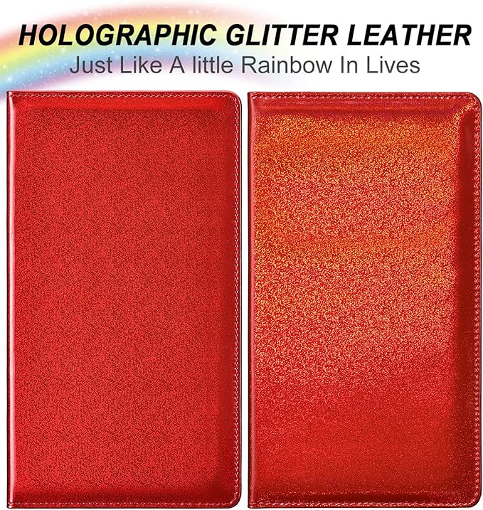 HERRIAT Car Registration and Insurance Card Holder,Glitter Leather Vehicle Glove Box Automobile Documents Paperwork Wallet Case Organizer for ID, Key Contact Information Cards,Men&Women