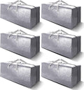 VELVETSURE Heavy Duty Extra Large Moving Bags W/Backpack Straps - Strong Handles & Zippers, Storage Totes For Space Saving, Fold Flat, Alternative to Moving Box and Storage Bin (Set of 6, Silver)