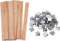 100 pcs Wooden Candle Wicks kit, Include 50 Pcs 5.1 X 0.5 Inch Candle Making Wicks and 50 Pcs Iron Stand Naturally Smokeless Wooden Candle Wicks Candle Cores for DIY Candle Making