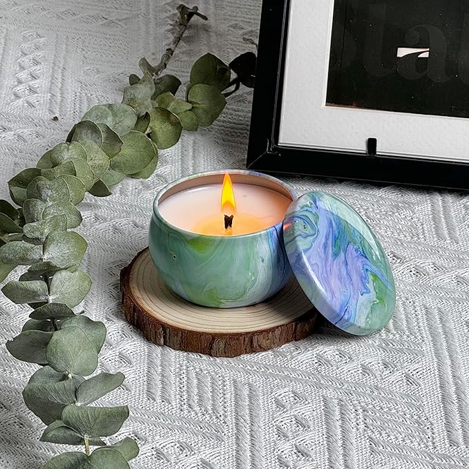 6 Pcs 2.5 oz Candle Tins Empty Candle Tins with Lids Jars Containers Bulk (6 Colors)