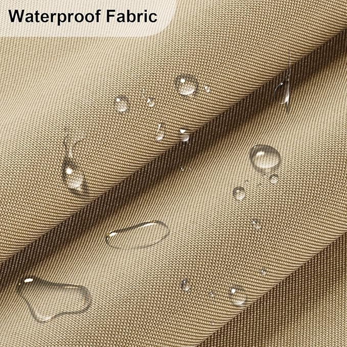 Waterproof Canvas Fabric - 58" Wide 600D Upholstery Polyester Material - Durable Indoor Outdoor Water Resistant Fabric for Furniture Cover Cushion Home Awning Tent (Dark Beige, 1 Yard)