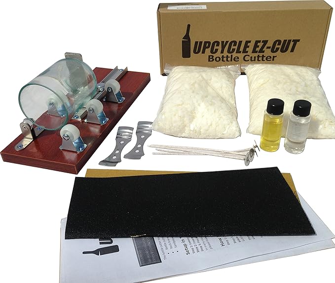DIY Gateway Candle Making Kit & Bottle Cutter: Make Candles Out of Wine Bottles – with 2 LB Soy Wax, Scents, Wicks + Holders & Other Supplies