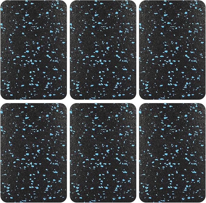 Exercise Equipment Mat Pads - 6 PCS Non-Slip Rubber Vibration Dampening Pads for Elliptical and Spin Bike - Noise Reduction Mat for Carpet and Tile - 4.7"x3.2"x0.5"