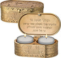 Metal Travel Size Candlesticks with Cover 1.6 * 3.5 Inch Jewish Shabbat Metal Travel Candle Holders…