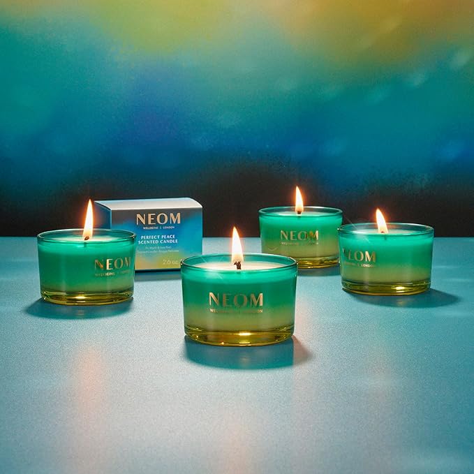 NEOM Perfect Peace Travel Size Candle | Myrrh, Fir & Lime Peel I Pure Essential Oils I 100% Naturally derived Wax I Hand Finished I Relieve Tension