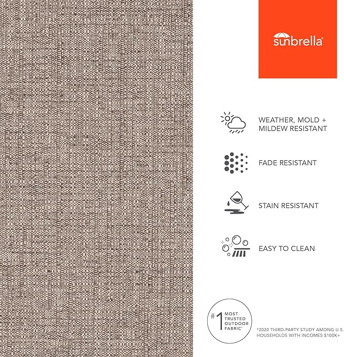 Sunbrella Outdoor Fabric by The Yard | Marvel Mushroom (Solid) | Official Sunbrella Seller | Indoor or Outdoor Upholstery Fabric for Chairs, Cushions, Drapery, Pillows, Furniture