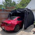 Ikuby Medium Carport, Car Shelter, Car Canopy, Car Garage, Car shed, Car House, Car Park, Foldable, Retractable, Lockable, Durable Shelter (Black, Medium)