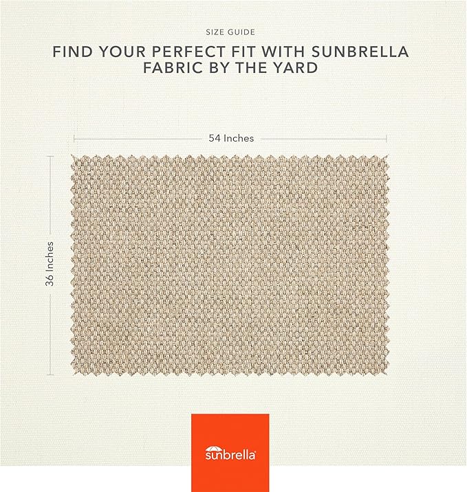 Sunbrella Outdoor Fabric by The Yard | Blend Sand (Solid) | Official Sunbrella Seller | Indoor or Outdoor Upholstery Fabric for Chairs, Cushions, Drapery, Pillows, Furniture