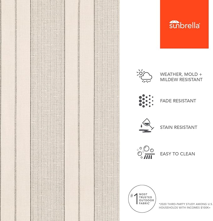 Sunbrella Fabric by The Yard | Official Sunbrella Seller | Indoor or Outdoor Upholstery Fabric for Chairs, Cushions, Drapery, Pillows, Furniture | Carlo Graphite