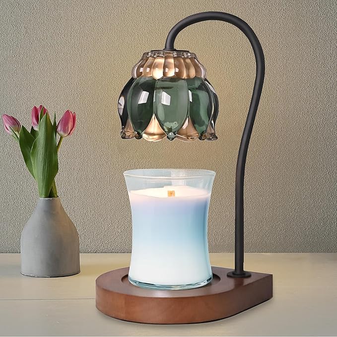 PPZHAVG Candle Warmer Lamp Birthday Gifts for Women Mom, Mothers Day Gifts, Compatible with All Jar Candles, Wax Melt for Candle Home Decor, Modern Farmhouse Decor, Candle Warmer Timer DarkGreen