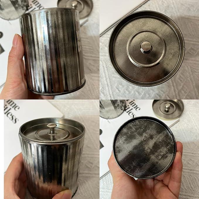 Phinicco Thick 4 pcs 10oz Empty Candle Tins for Candle Making Vintage Style Candle Jars with Lid