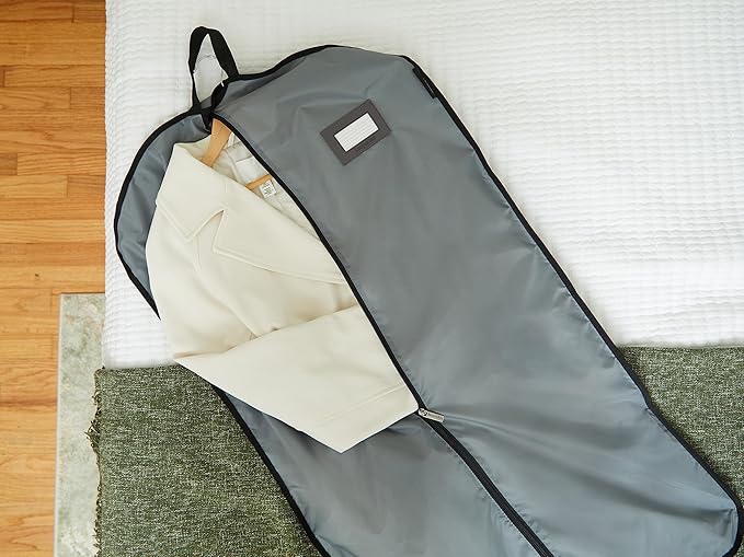 Covermates Keepsakes Garment Bag Set for Closet Storage and Travel – Breathable Suit and Dress Bags with ID Window and Carrying Handles – Heavy-Duty Hanging Wardrobe Protection Set, Grey