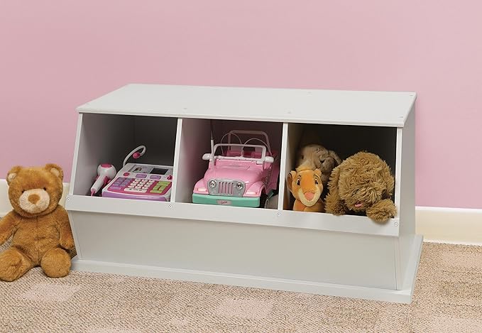 Badger Basket Three-Cubby Storage Unit – Versatile Organizer for Kids' Toys, Books, and Clothes – Durable and Stylish Design