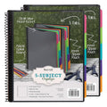 Samsill Spiral Folder Organizer (2-Pack) - 5 Dividers & 10 Pockets with Zipper Pouch, Multi Pocket Color Cordinated Folder Binder with Customizable Tabs, Document Organizer (Fashion)