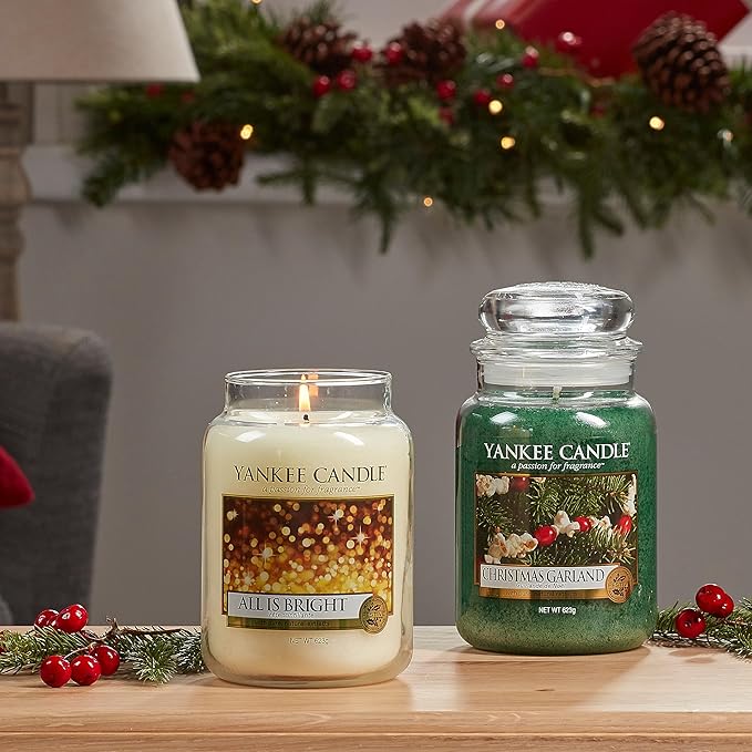 YANKEE CANDLE All is Bright Large Jar Candle, White