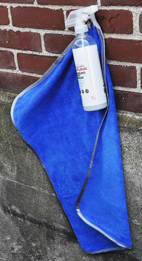 Ultraplush Premium Microfiber Towels by Detailer 365 | 400 GSM Thread Count for Ultra Smooth Polishing and Drying | Super Absorbent with Silk Lined Border (1 Pack, Blue 24" x 36")