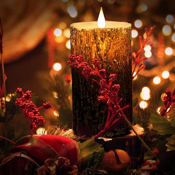 NICEME LED Flameless Candles Real Wax Battery Operated Candles Flickering Teardrop Wick Electric Decorative Pillar Candles with Remote Timer