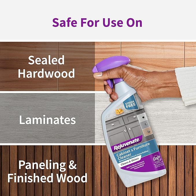 Rejuvenate Cabinet And Furniture Cleaner Removes Dirt, Grime And Grease Buildup To Clean And Shine Cabinets And Furniture, 24 Ounces