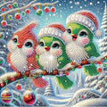 antor Christmas Diamond Painting Colorful Birds on Branches, 5D DIY Special Shaped Diamond Art Kits for Adults, Crystal Rhinestones Winter Holiday Diamond Painting Canvas, Christmas Home Wall Decor
