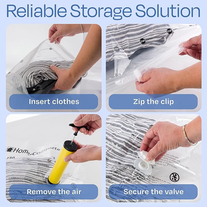 Vacuum Storage Bags-Space Saving Air Tight Compression-Shrink Down Closet Clutter, Store and Organize Clothes, Linens, Seasonal Items by Everyday Home