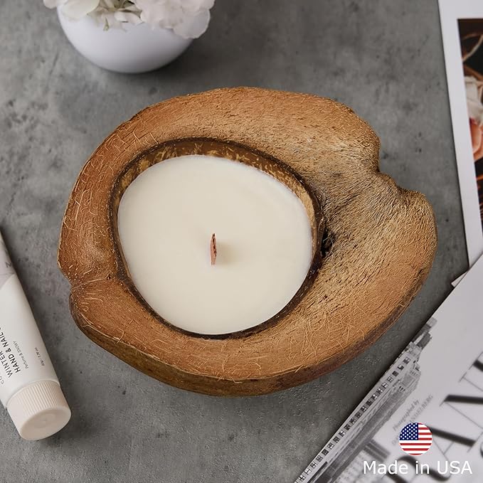 – Set of Non-Toxic Scented Candles Clearance | Coconut Candle with Wooden Wick | Candles for Home Scented & Candle Décor (Caramel Island)
