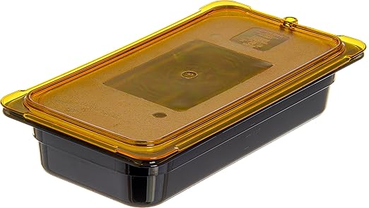 Carlisle FoodService Products Storplus High Heat Food Pan Steam Table Pan, Chafing Pan for Catering, Buffets, Restaurants, High Heat Plastic, 1/3 Size 2.5 Inches Deep, Black, (Pack of 6)