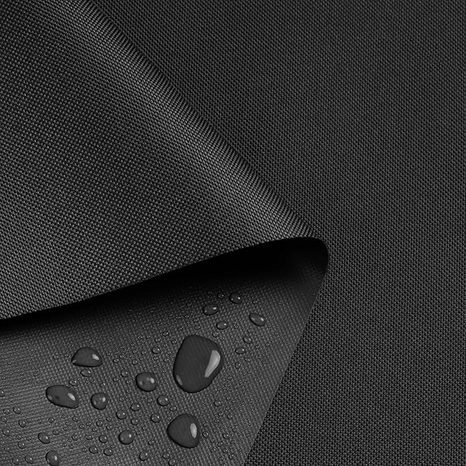 Waterproof Marine Canvas Fabric by The Yard 58" W 600D PVC Backing Water-Resistant Polyester Fabric Upholstery Material for Outdoor Indoor Marine Awning Tent Boat Furniture Cover DIY, 10 Yards Black
