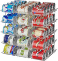 Can Organizer For Pantry, Adjustable Height And Width Canned Goods Organizer, Soup Can Organizer Holds Up to 60 Cans for Kitchen Cabinet or Refrigerator(CLear 5 Tier)