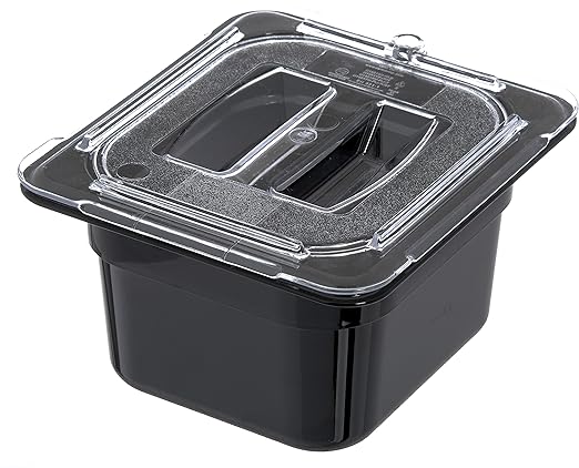 Carlisle FoodService Products Storplus 1/6 Size Universal Food Pan Lid with Molded Handle for Catering, Buffets, and Restaurants, Polycarbonate, Clear, (Pack of 6)