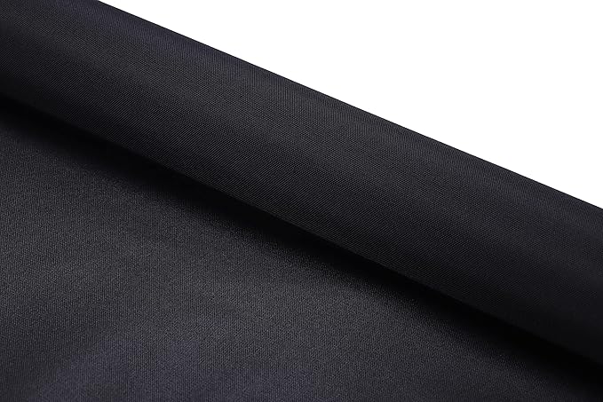 Mybecca Waterproof Canvas Marine Fabric 600 Denier Indoor/Outdoor PU Backing UV Protector Black 1 Yard