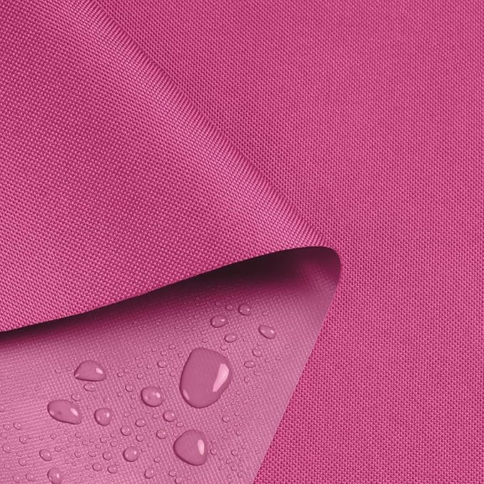 Waterproof Marine Canvas Fabric by The Yard 58" W 600D PVC Backing Water-Resistant Polyester Fabric Upholstery Material for Outdoor Indoor Marine Awning Tent Boat Furniture Cover DIY, 10 Yards Pink