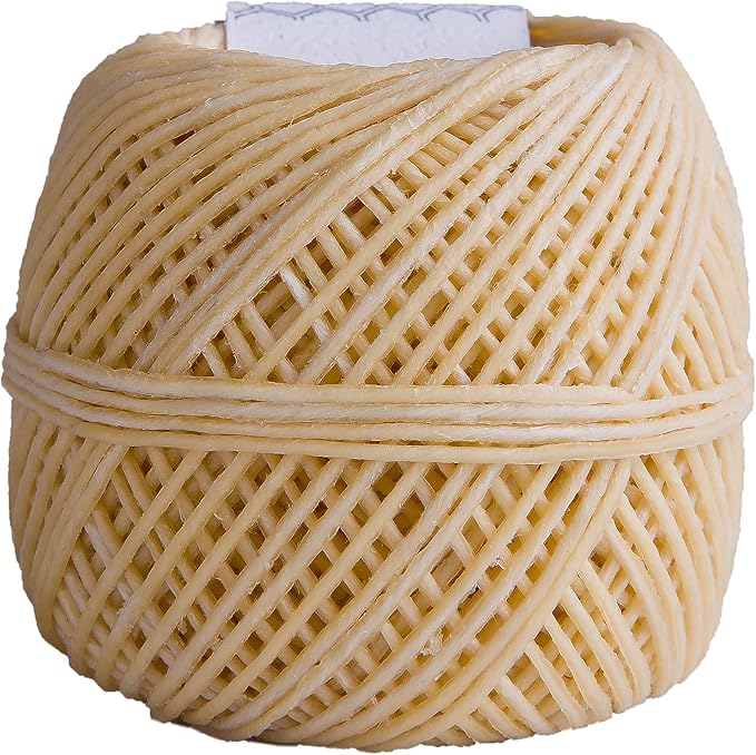 EricX Light Beeswax Hemp Wick,200 ft Spool, Organic Hemp Wick Well Coated with Beeswax,Standard Size(1.0mm)
