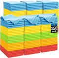 HOMERHYME Microfiber Cleaning Cloth, 150 Pack Cleaning Rags Microfiber Towel Bulk Absorbent Lint-Free Wash Cloths, All-Purpose Towels for Cars, Shop, Automotive, Garage, Home and Kitchen 11.5"*11.5"