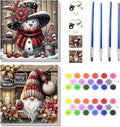 2 pack Christmas Paint by Numbers Kit for Adults Beginner with Framed,Snowman Easy Adult Paint by Number Kits on Canvas DIY Painting for Beginners Art by Numbers for Home Wall Decor 10x10 Inch