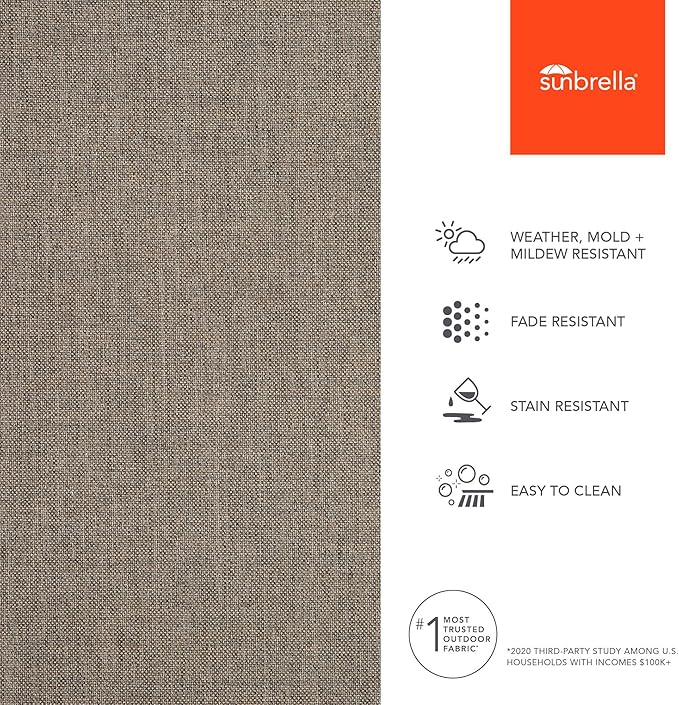 Sunbrella Outdoor Fabric by The Yard | Cast Shale | Official Sunbrella Seller | Indoor or Outdoor Upholstery Fabric for Chairs, Cushions, Drapery, Pillows, Furniture