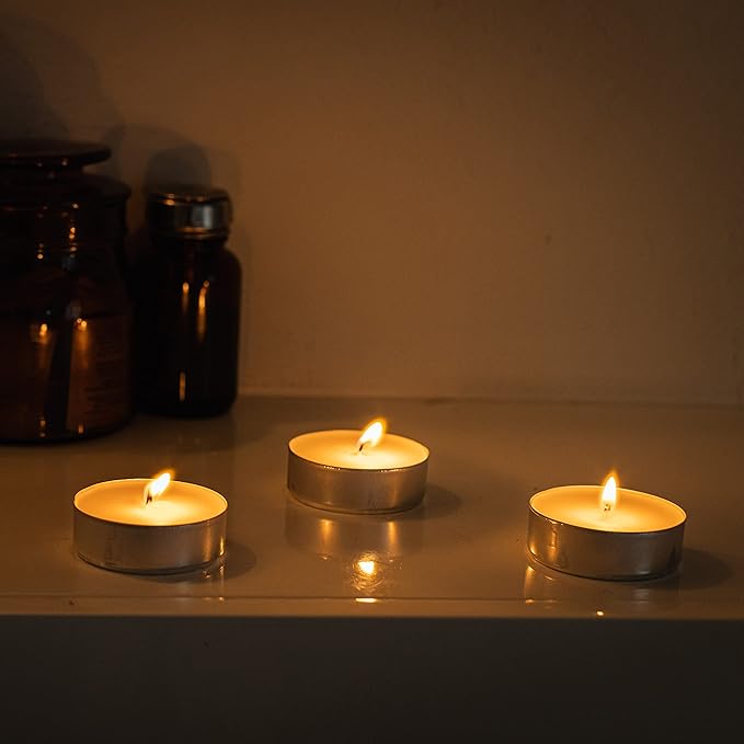 Stonebriar 40 Pack Unscented Mega Oversized Tea Light Candles with 9 Hour Extended Burn Time