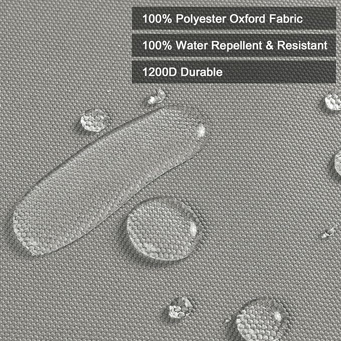 Thickened Waterproof Canvas Fabric by The Yard 1200D 58" W Outdoor Upholstery Material Heavy Duty Fabric Water Resistant Sewing Material for Chair Patio Cushion Purse 2 Yard Silver Grey