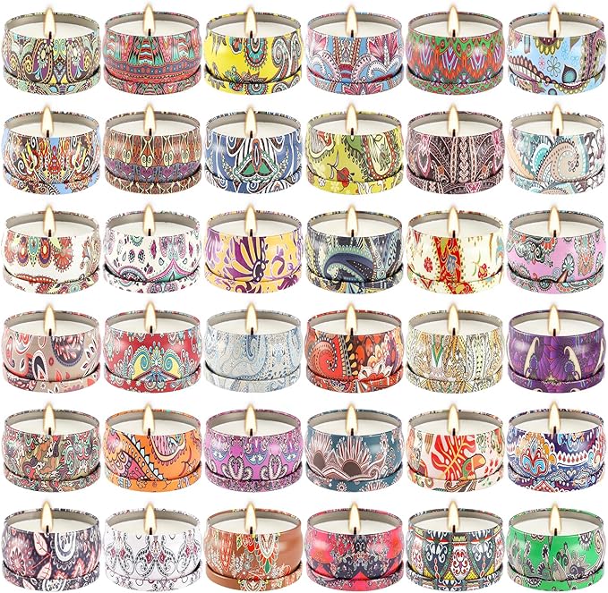 Scented Candles 36 Pack Soy Wax Travel Tin Jar Candles for Home 2.5 OZ Scented Candles for Mom for Christmas, Birthday, Thanksgiving, Mother's Day