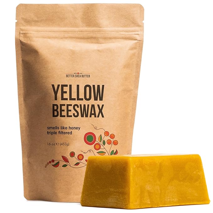 Beeswax for Candle Making | Raw Beeswax for Skin and Hair Care, Food Grade | Use for Lotion Making and Lip Balms | 1 lb Bar of 100% Pure Bees Wax