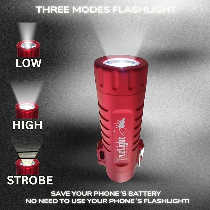 TrueLightEssentials Electric Rechargeable Plasma Lighter - Waterproof USB Arc Lighters with Flashlight LED Battery Indicator and Flexible Neck for Candle Survival Camping Emergency (Red, Long)