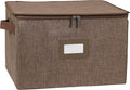 Covermates Keepsakes China Cups and Coffee Mugs Storage Box Stackable, Reinforced Handles, China Storage, Brown Heather