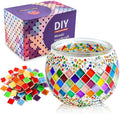Joyclub DIY Mosaic Candle Holder Kit Mosaic Kits for Adults Stained Glass Tealight Candle Holder for Home Lighting Decor Girls Birthday Craft Gifts