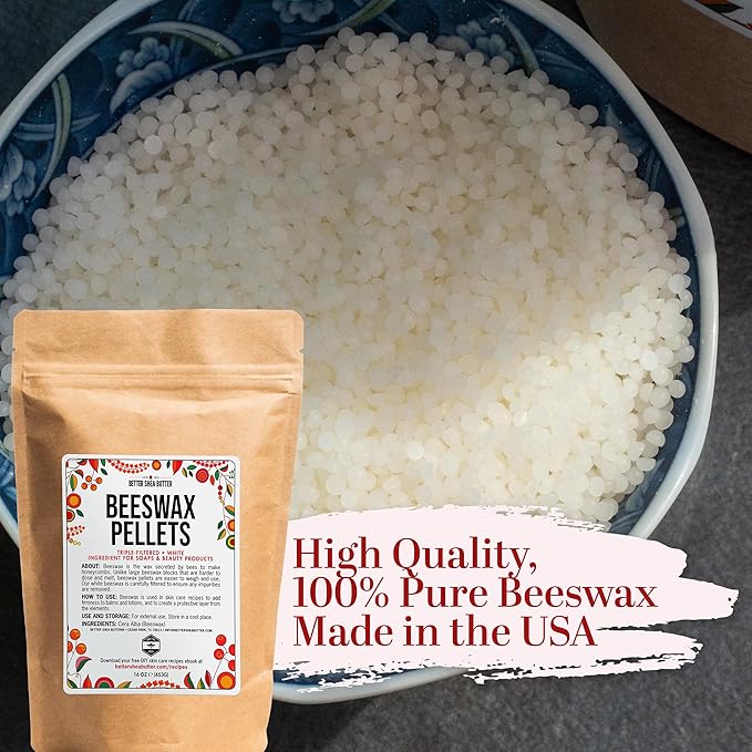 White Beeswax Pellets for Skin and Candle Making | Skin and Hair Beeswax for DIY | Moisturize and Protect Skin and Hair | Easy to Measure and Melt Beeswax Pastilles | 1 LB (16 oz)