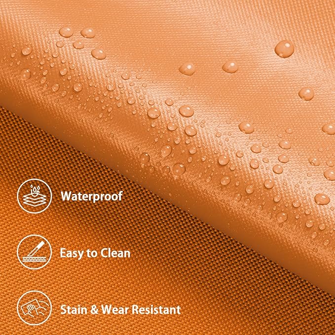 Waterproof Marine Canvas Fabric by The Yard 58" W 600D PVC Backing Water-Resistant Polyester Fabric Upholstery Material for Outdoor Indoor Marine Awning Tent Boat Furniture Cover DIY, 8 Yards Orange