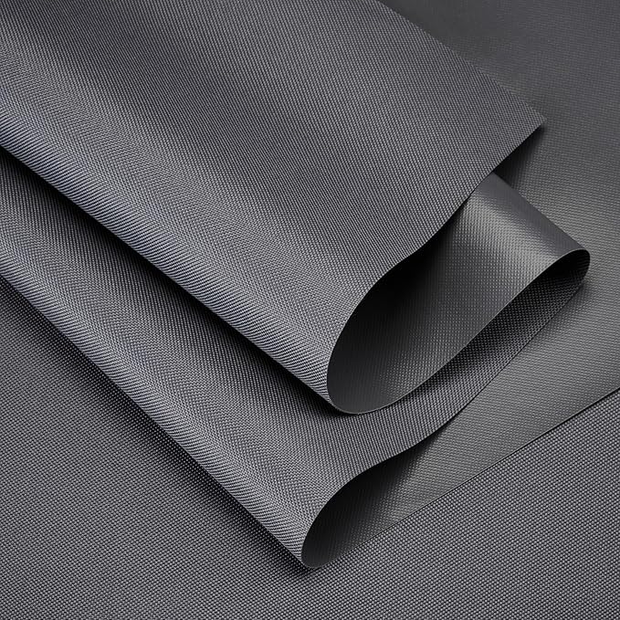Waterproof Canvas Fabric by The Yard 60" W 600 Denier PVC Backing Water Repellent Polyester Upholster Fabric Material for Indoor Outdoor Marine Awning Tent Craft DIY(1 Yard, Gray)