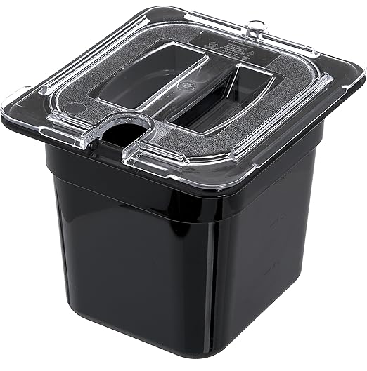 Carlisle FoodService Products Storplus 1/4 Size Notched Universal Food Pan Lid with Molded Handle for Catering, Buffets, and Restaurants, Polycarbonate, Clear, (Pack of 6)