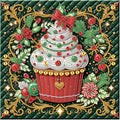 antor 5D Diamond Art Kits for Adults Christmas Cake, Special Shape Diamond Art Painting Kit, Crystal Rhinestones Diamond Painting for Home Wall Decoration, DIY Festive Holiday Art (12×12 inch)