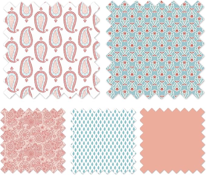 Bacati - Toy Chest Paisley Sophia Coral/Aqua Girls