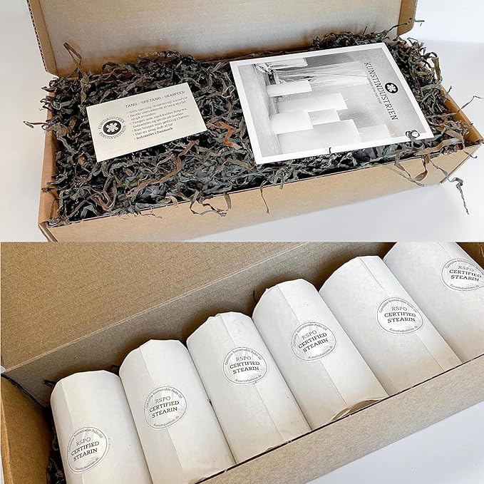Pillar Candles, Handmade in Europe, 6 Pack – RSPO Certified, Dripless & Smokeless Velas, Long Burning Candles 45 Hours per Large Candle, Unscented Candle Set (6 pcs, Ø 2.4 in x H 4.7 in, Off-White)